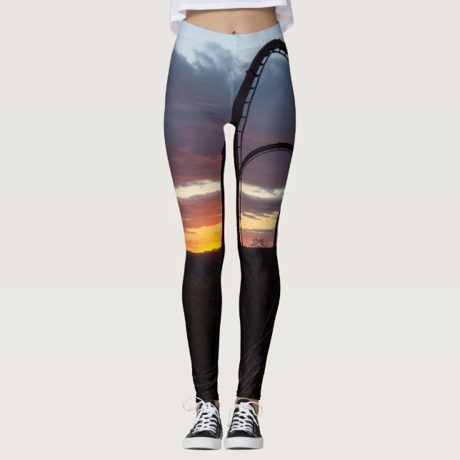 Legging Pôr do sol sobre Wildfire (Frente)