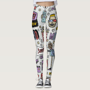 Legging Porodles da série TV: Engraçado Vintage Set.