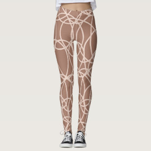 Legging Portas Desenhadas Mão-Abstrato Mocha (2)