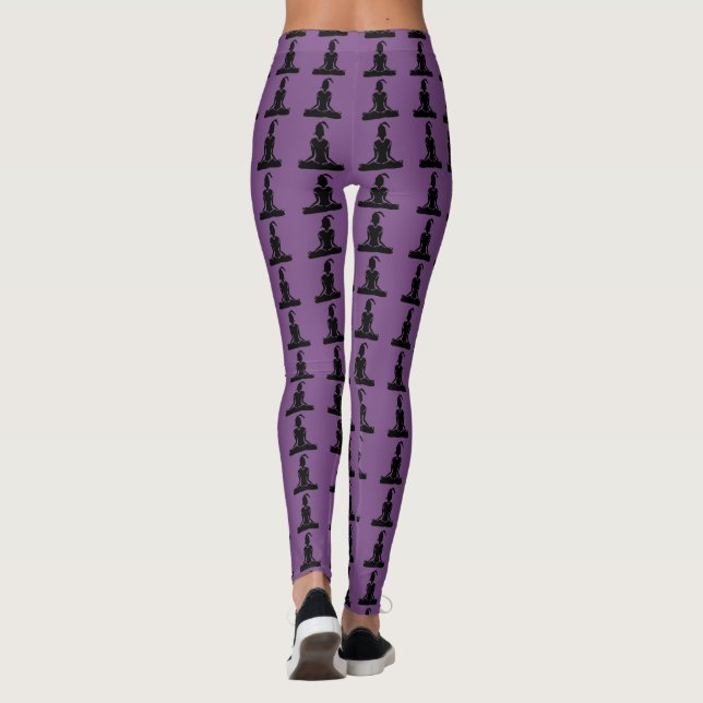 Legging Pose de Yoga Roxa Personalizada (Verso)