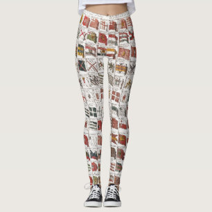Legging Pôster de Bandeiras Náuticas Antigas do Mundo