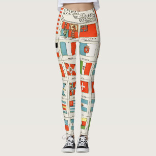Legging Pôster Educativo Bandeiras Antigas de Todas as Naç