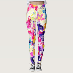 Legging Prado de Flores Silvestres Florais Rústicas
