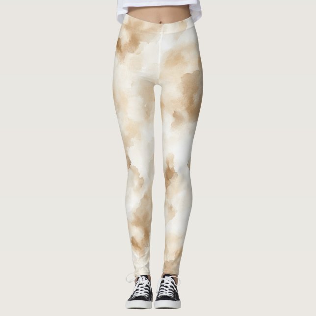 Legging Praia de Areia Abstrata (Frente)