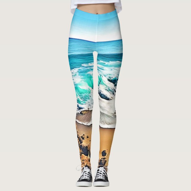 Legging Praia: Vista Oceânica (Frente)