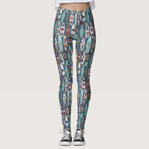 Legging pranchas de surf azul