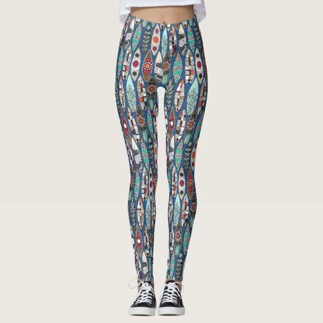 Legging pranchas de surf azul (Frente)