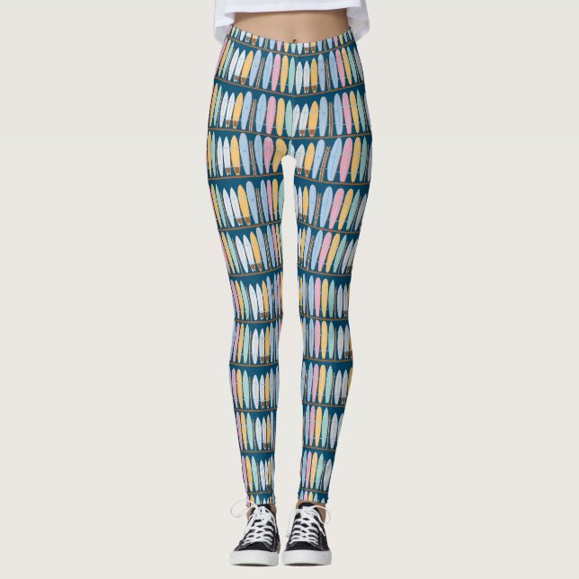 Legging Pranchas de Verão Azul (Frente)