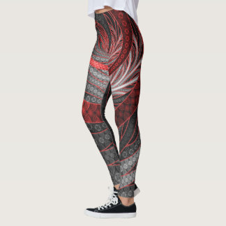 Legging Prata bonita e escalas vermelhas do vampiro do