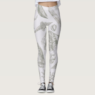 Legging Prateleiras de Arte Suave de Seashell