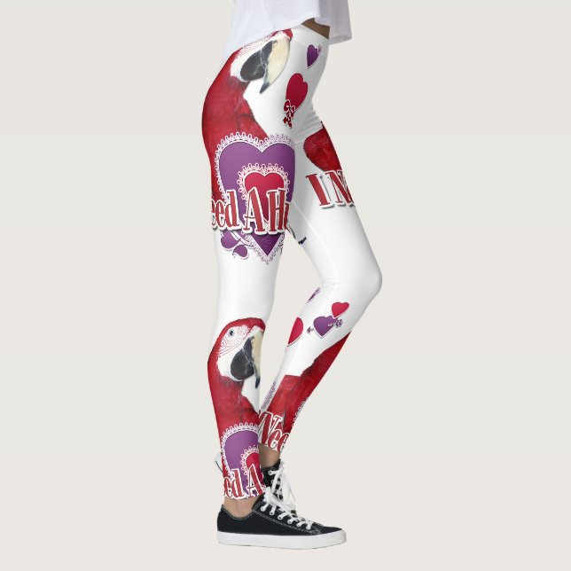 Legging Preciso De Um Papagaio Abraço Com Pernas De Coraçã (Direita)