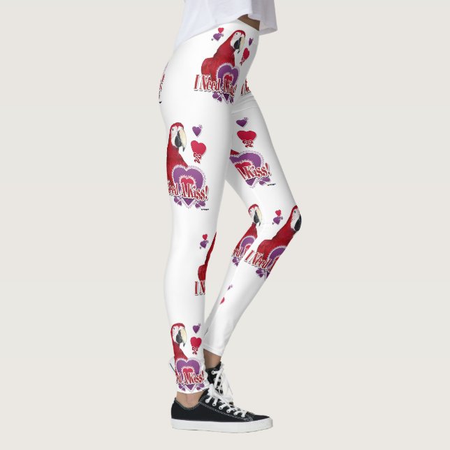 Legging Preciso De Um Papagaio Com Corações (Direita)