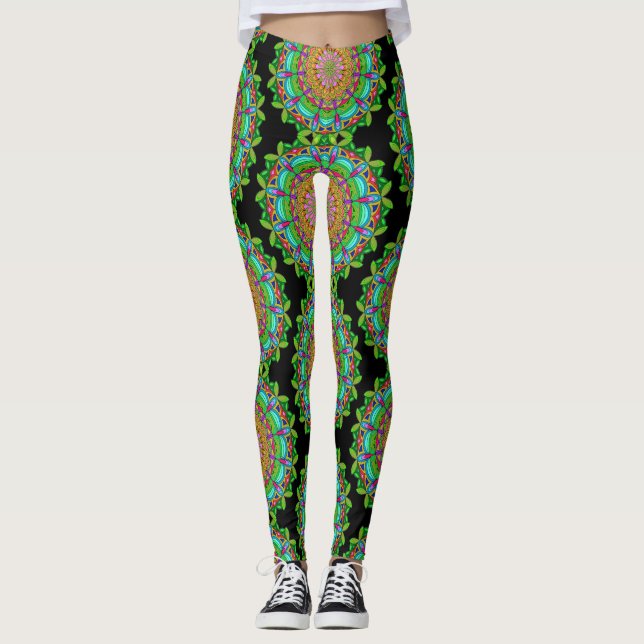 Legging Preparado para exercícios! Mandala Design (Frente)