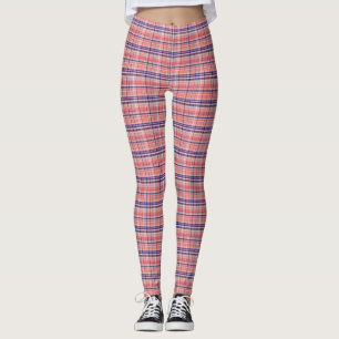 Legging Preppy Lt Coral WhMarinho Blue Xadrez Madras Tarta