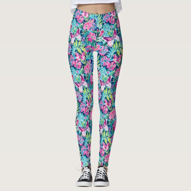Legging Preppy Palm Beach Butterflies (Frente)