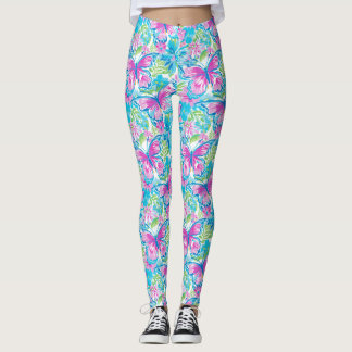 Legging Preppy Palm Beach Butterflies