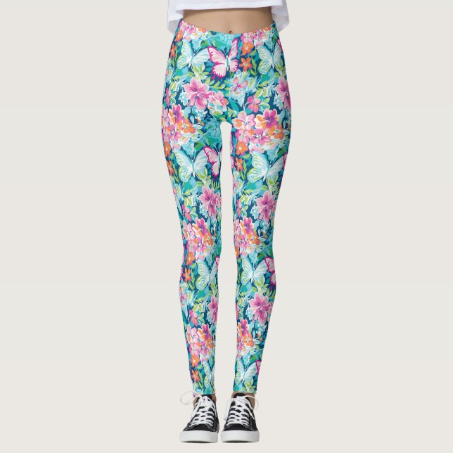 Legging Preppy Palm Beach Butterflies (Frente)