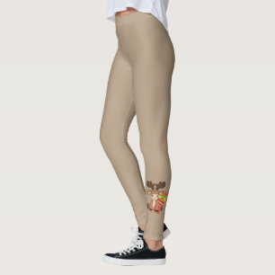 Legging Presente bonito dos alces do Natal