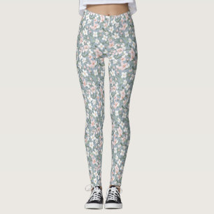 Legging Presente de aniversário Flor branca e rosa sem c