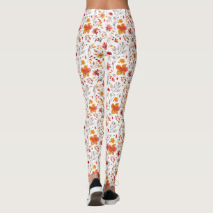 Legging Presente de aniversário Floral De Aquarelas Em C