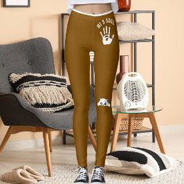 Legging Presente de Gato de Estimação Personalizado Mão Ma
