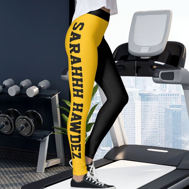 Legging Presente de Ioga Listras Laranja Amarelo Preto Per (Criador carregado)