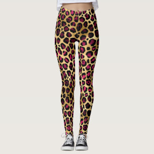 Legging Presente de Leopardo, Safari Selvagem de Gato, Hom