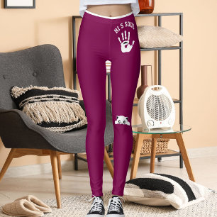 Legging Presente de Listras Brancas Vinho para Gato de Mão