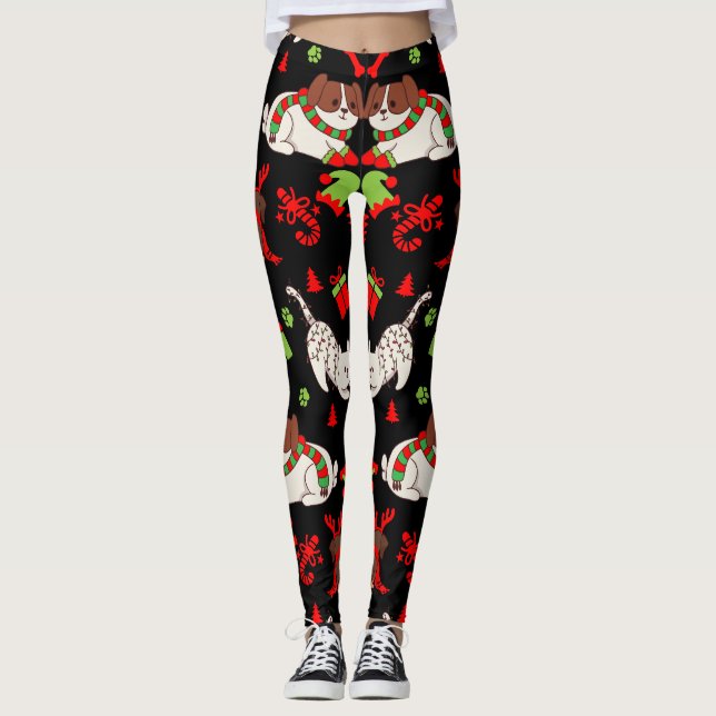 Legging Presente de Natal com Pet Bonito (Frente)