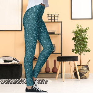 Legging Presente de Natal Esportivo com Brilho Verde Azul