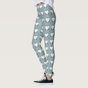 Legging Presente de São Valentim Corações Geométricos em A