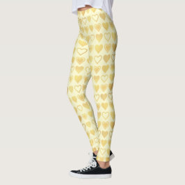 Legging Presente de São Valentim Corações Mínimos Creme Qu