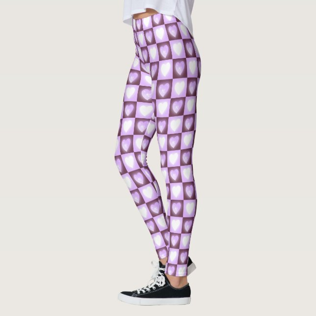 Legging Presente de São Valentim Plum Mauve Corações Celes (Esquerda)