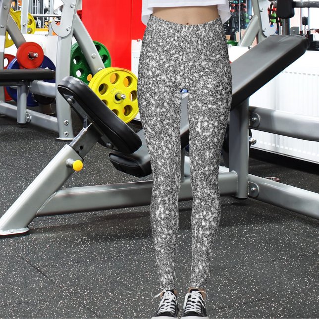 Legging Presente Divertido com Padrão de Brilho Cinza Fofo (Criador carregado)