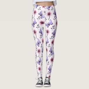 Legging Presente Floral Borboleta da Primavera