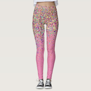 Legging Presente moderno de brilho cor-de-rosa brilhante