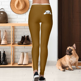 Legging Presente Personalizado de Gatinho Fofo Marrom e Br