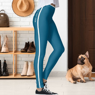 Legging Presente Personalizado de Gato com Listras Brancas