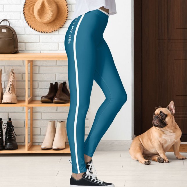 Legging Presente Personalizado de Gato com Listras Brancas (Criador carregado)