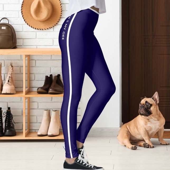 Legging Presente Personalizado de Gato Pet Azul Escuro Lis (Criador carregado)