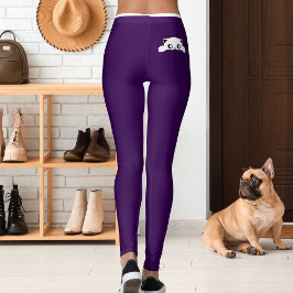 Legging Presente Personalizado de Gato Roxo Branco com Lis