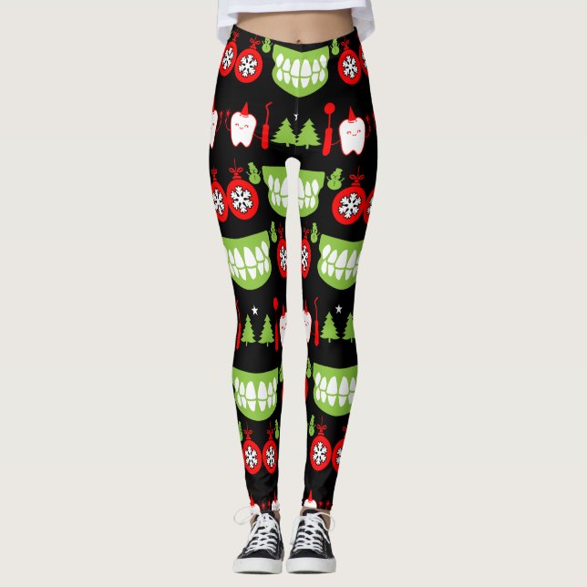 Legging Presentes Dentais do Xmas (Frente)