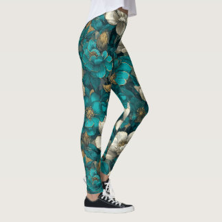 Legging Presentes Florais de Jardínia Atlética Fantasia de