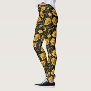Legging Presentes inspirados na Carnation Yoga Amarela par