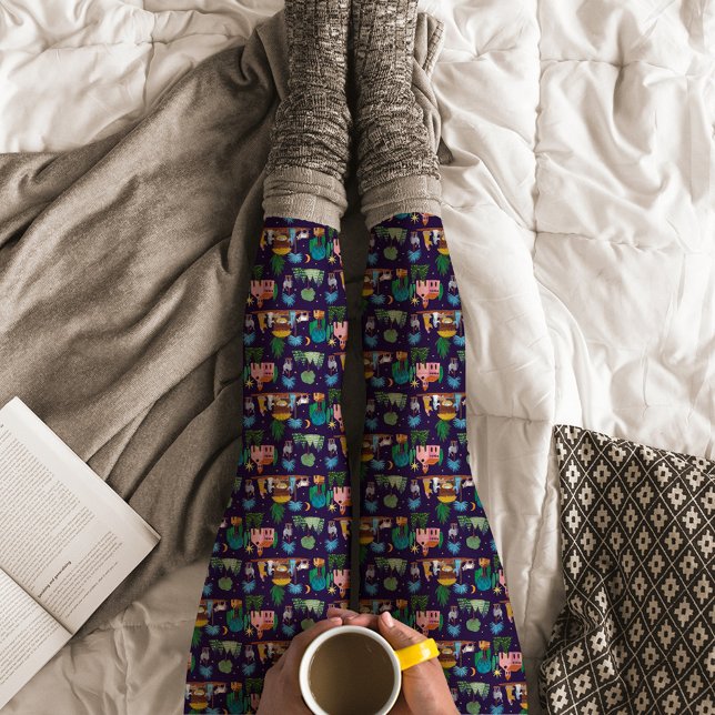 Legging Presépio Desenhado à Mão Natal (Nativity Scene Hand drawn Christmas Leggings)