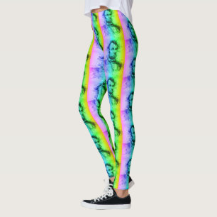 Legging Presidente Abraham Lincoln Funny Rainbow Typografi
