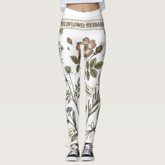 Legging Pressed Wildflowers Herbarium Vintage Botanical Co