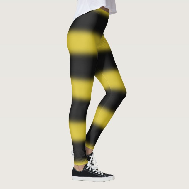Legging Preto & amarelo Abelha-Como caneleiras do teste (Direita)