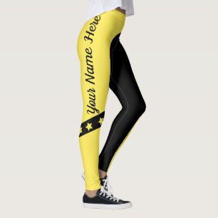 Legging Preto Atrativo E Amarelo