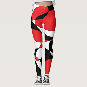 Legging Preto, Branco e Vermelho Elíptico